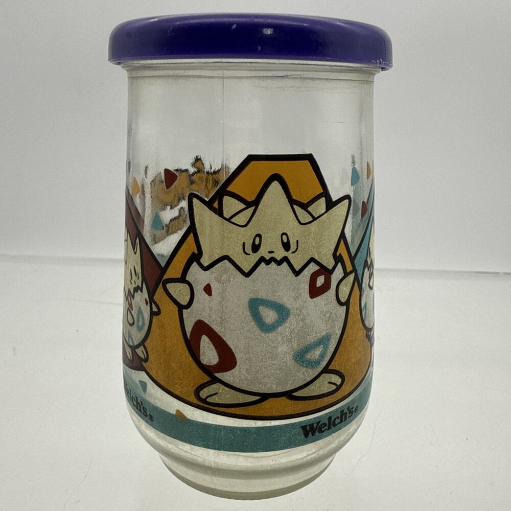 Welch's Pokémon Jelly Jar Juice Glass #9 Togepi Nintendo 1999 W/Lid
